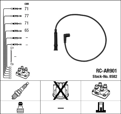 8582 NGK Fios de alta voltagem, kit