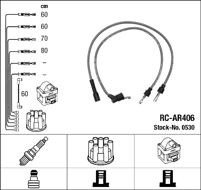 0530 NGK Fios de alta voltagem, kit