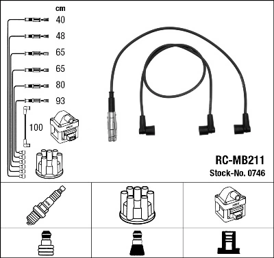 Fios de alta voltagem, kit Mercedes C  W201 ao melhor preço