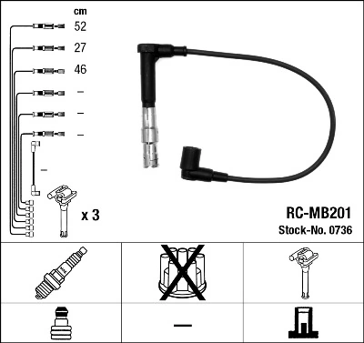 Fios de alta voltagem, kit Mercedes S W140 ao melhor preço