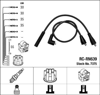 7375 NGK Fios de alta voltagem, kit