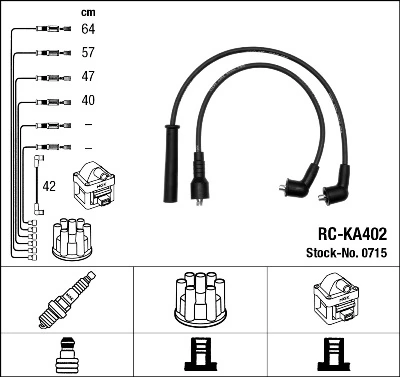 0715 NGK Fios de alta voltagem, kit