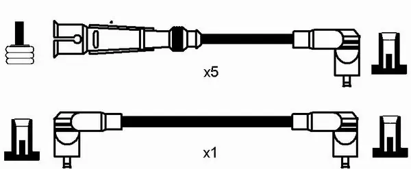 Fios de alta voltagem, kit Volkswagen Transporter T4 70B, 70C, 7DB, 7DK, 70J, 70K, 7DC, 7DJ