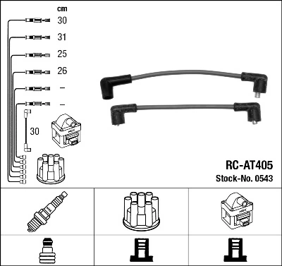 0543 NGK Fios de alta voltagem, kit