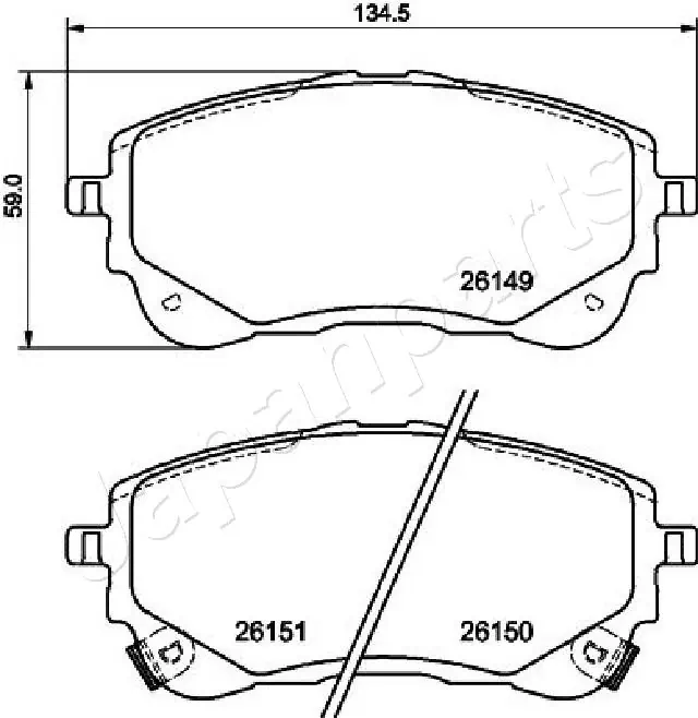 PA2027AF Japan Parts Sapatas do freio dianteiras de disco