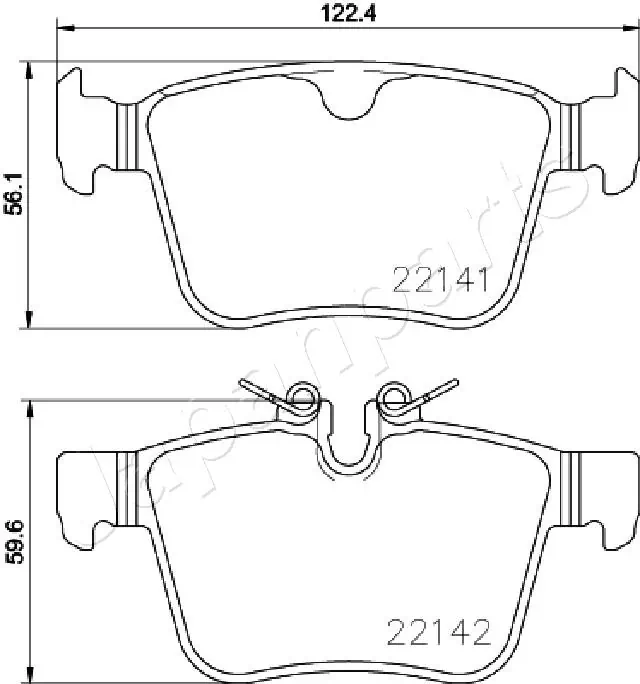 PP0313AF Japan Parts Sapatas do freio traseiras de disco