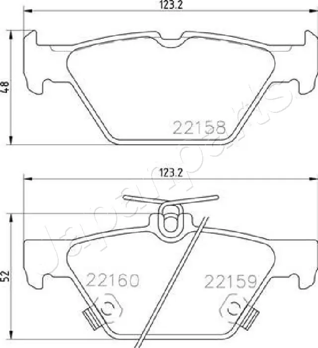 PP706AF Japan Parts Sapatas do freio traseiras de disco