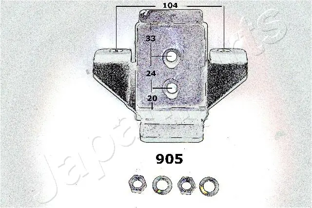 RU905 Japan Parts Coxim (suporte) esquerdo de motor