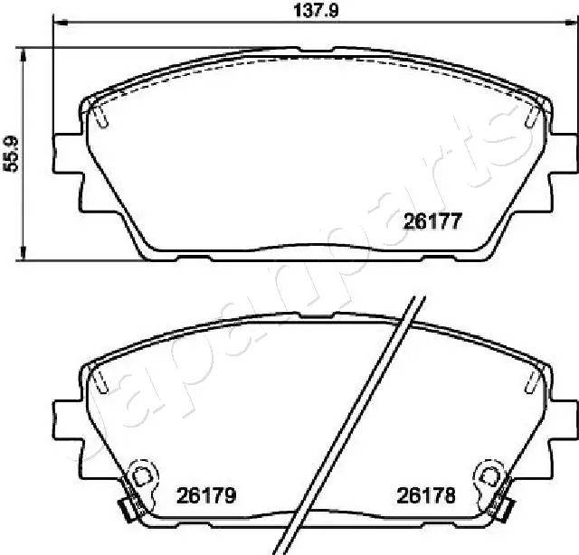 PA3002AF Japan Parts Sapatas do freio dianteiras de disco