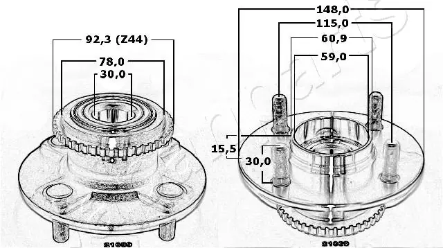 Cubo traseiro Japan Parts KK21039 preço, a partir de 54,58 USD