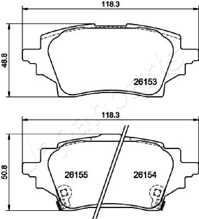 PP263AF Japan Parts Sapatas do freio traseiras de disco