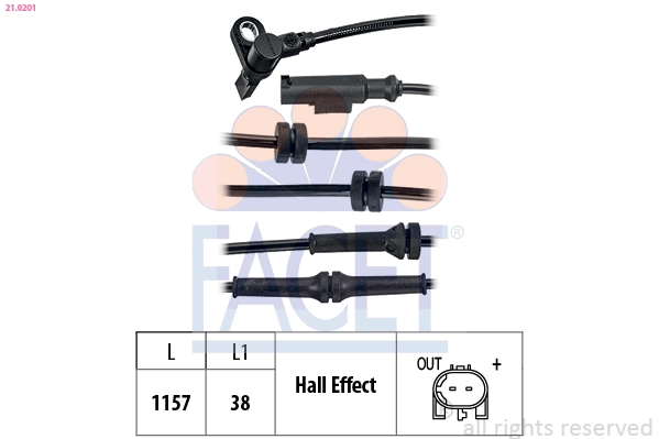 Sensor dianteiro de ABS Fiat Ducato III 250
