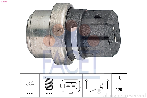 Sensor de temperatura do fluido de esfriamento (de ativação de ventilador do radiador) para Volkswagen LT 28-35 II 2DB, 2DE, 2DK