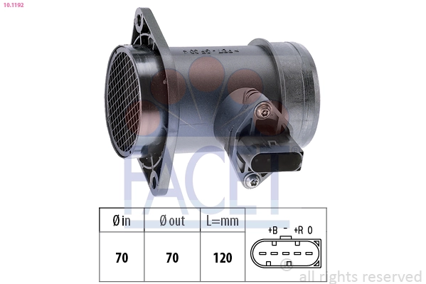  Sensor de fluxo (consumo) de ar, medidor de consumo M.A.F. - (Mass Airflow) Volkswagen Passat B3, B4 carrinha (3A5, 351, 315) (1988 - 1997) B3, B4