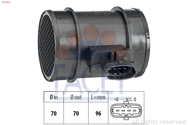 Sensor de fluxo (consumo) de ar, medidor de consumo M.A.F. - (Mass Airflow) Fiat 500  312