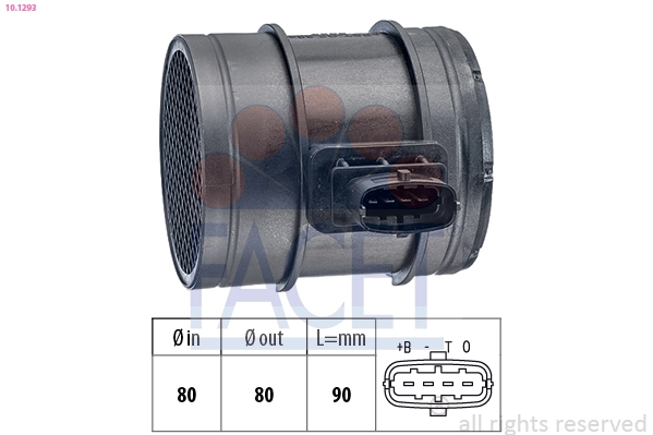 AMMQ19755 Magneti Marelli Sensor de fluxo (consumo) de ar, medidor de consumo M.A.F. - (Mass Airflow)