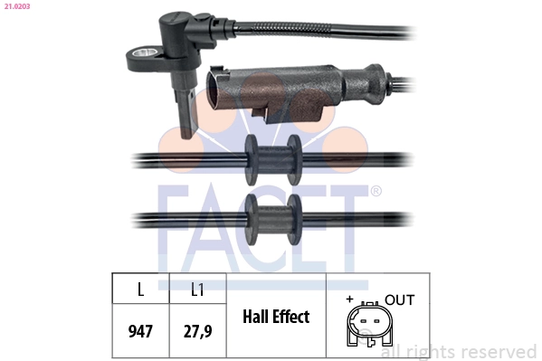 Sensor dianteiro de ABS Magneti Marelli MWSS167 preço, a partir de 28,34 USD