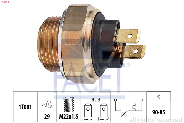 Sensor de temperatura do fluido de esfriamento (de ativação de ventilador do radiador) General Motors 96130962 preço, a partir de 7,95 USD
