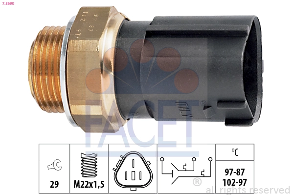 Sensor de temperatura do fluido de esfriamento (de ativação de ventilador do radiador) Audi A3 Sportback 8PA