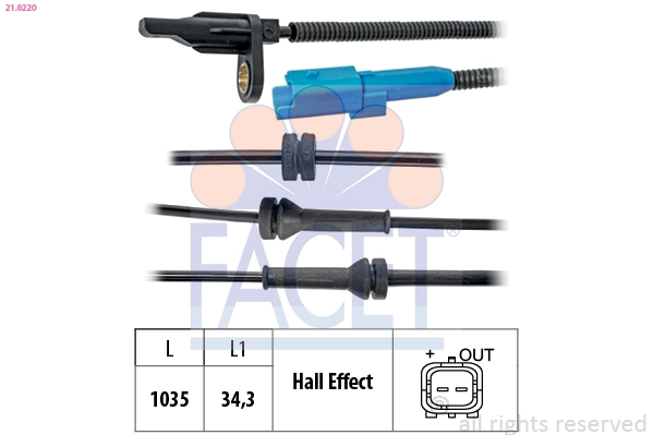 Sensor dianteiro de ABS Citroen C3 II A51