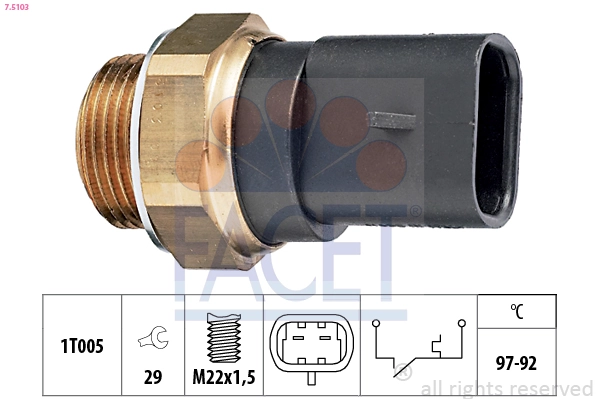 98435734 Iveco Sensor de temperatura do fluido de esfriamento (de ativação de ventilador do radiador)