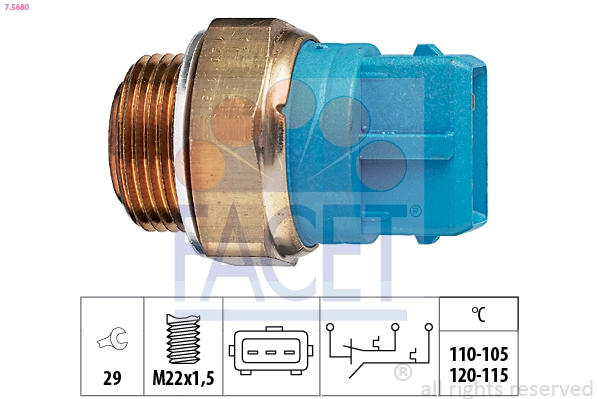 1341043 General Motors Sensor de temperatura do fluido de esfriamento (de ativação de ventilador do radiador)