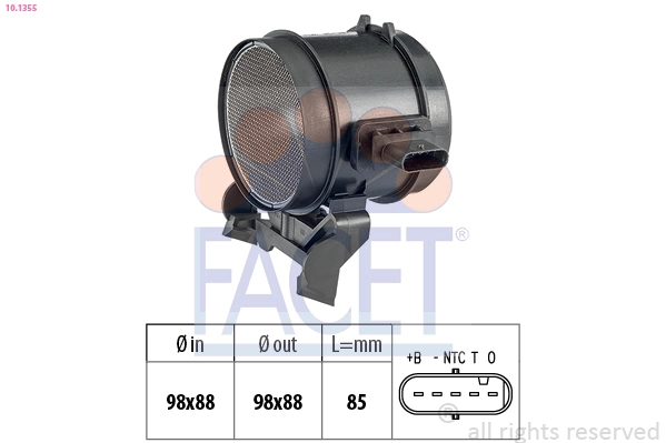 181967 Cargo Sensor de fluxo (consumo) de ar, medidor de consumo M.A.F. - (Mass Airflow)