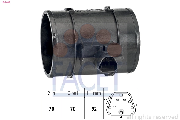 Sensor de fluxo (consumo) de ar, medidor de consumo M.A.F. - (Mass Airflow) Opel Astra J 69