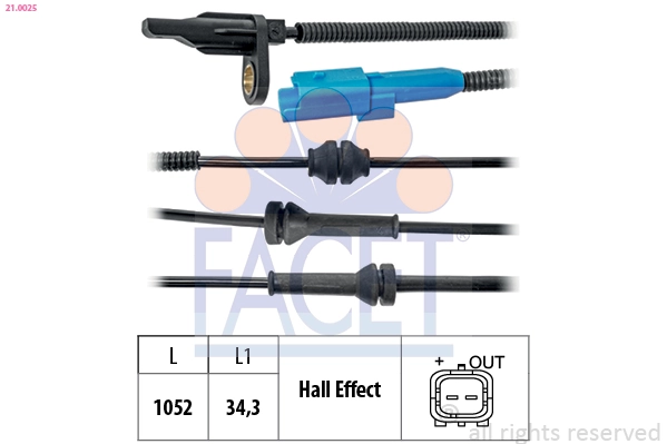 Sensor dianteiro de ABS para Citroen C3 II A51