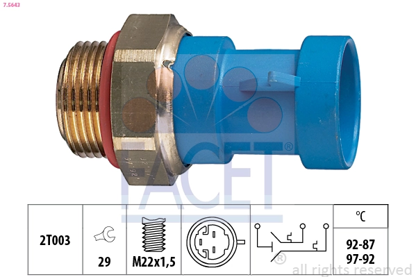 Sensor de temperatura do fluido de esfriamento (de ativação de ventilador do radiador) Citroen C5 I DC