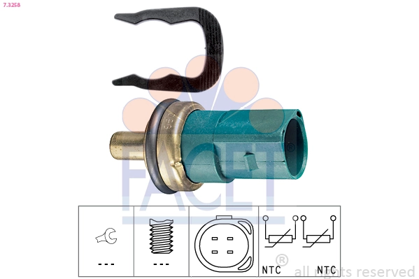 Sensor de temperatura do fluido de esfriamento para Seat Ibiza III 6L1