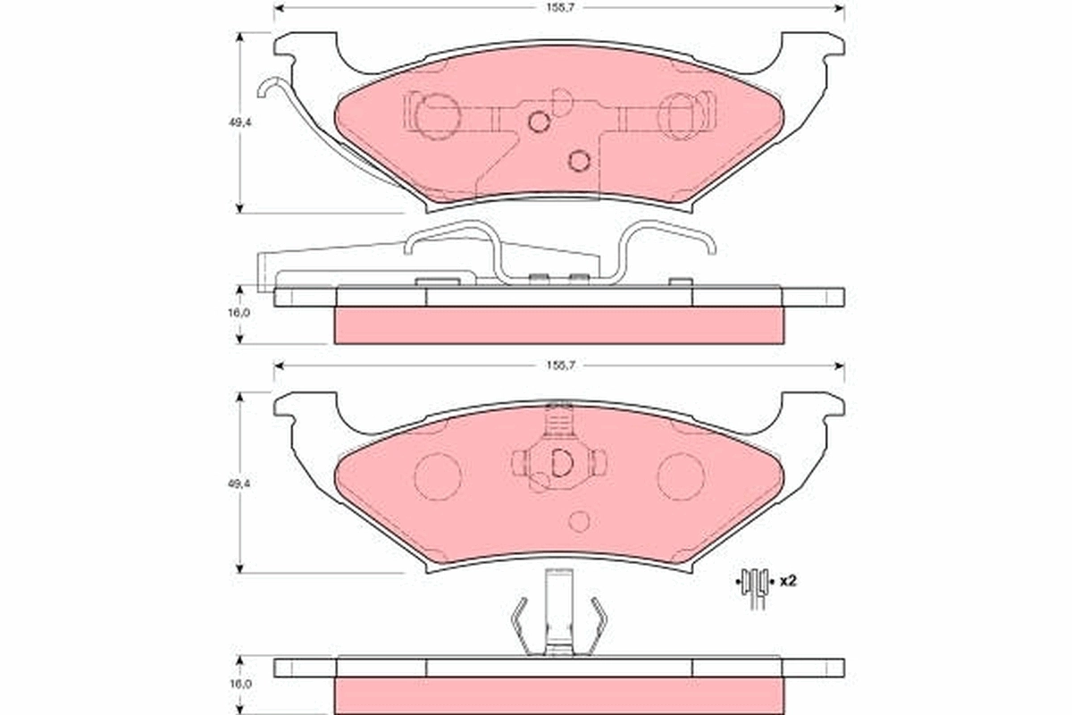 Compre F2VY2200A Ford Sapatas do freio traseiras de disco