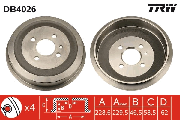  Tambor do freio traseiro BMW 3 sedan (E30) (1982 - 1992) 