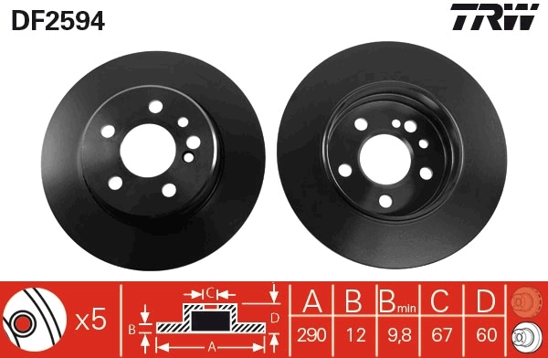  Disco do freio traseiro Mercedes S sedan (W140) (1991 - 1998) 