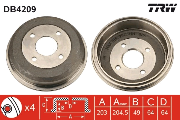  Tambor do freio traseiro Ford Mondeo II sedan (BFP) (1996 - 2000) II