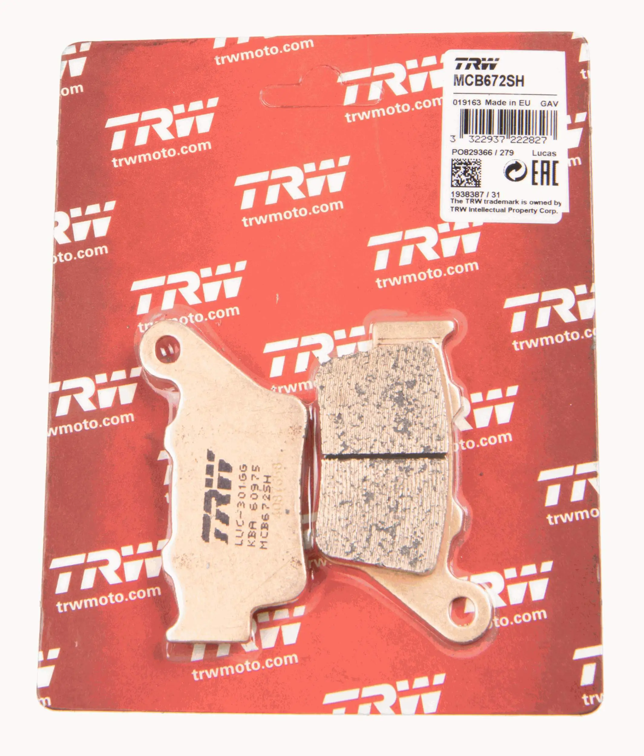 MCB672SH TRW Sapatas do freio traseiras de disco