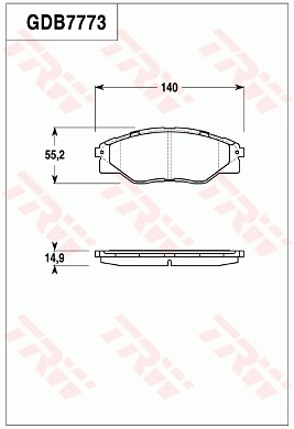 Sapatas do freio dianteiras de disco 044650K290 Toyota