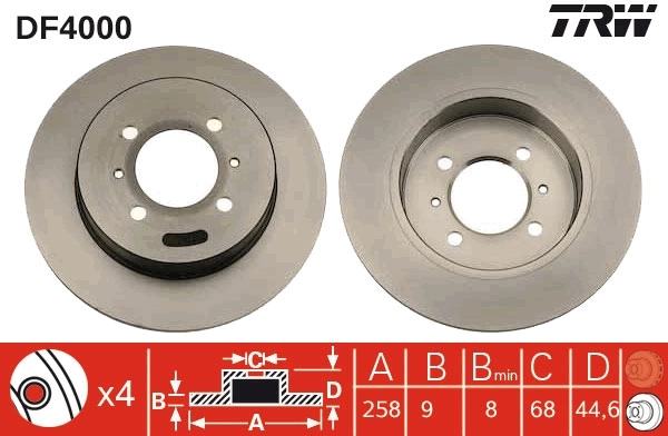 Disco do freio traseiro para Nissan Sunny III N14