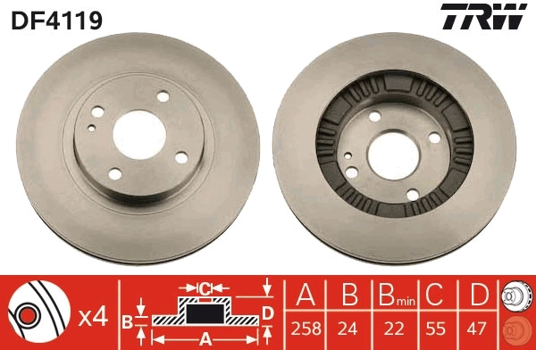 Disco do freio dianteiro para Mazda 323 F V BA