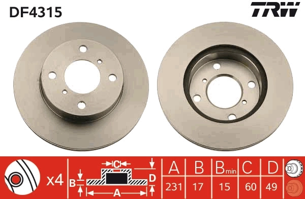 Disco do freio dianteiro Subaru 5531175F00 preço, a partir de 40,17 USD
