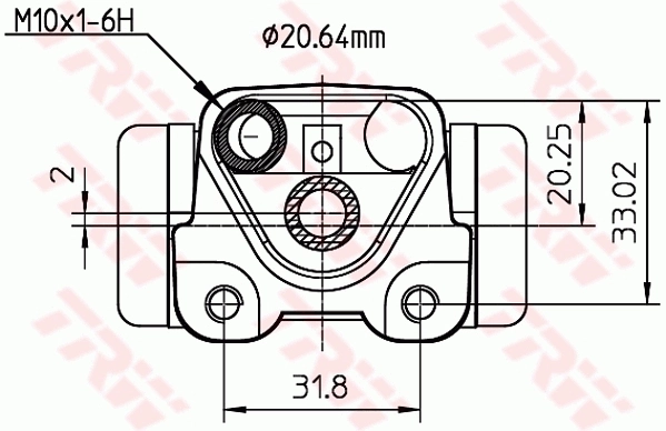 Cilindro traseiro do freio de rodas de trabalho para Toyota Avensis I T22