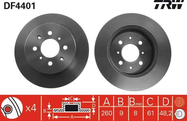  Disco do freio traseiro Honda Civic VII hatchback (EU, EP, EV) (2000 - 2006) VII