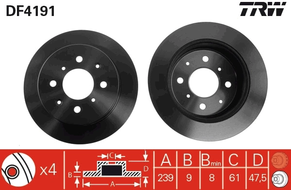 Disco do freio traseiro para Honda Civic EJ