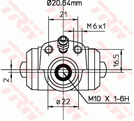 Cilindro traseiro do freio de rodas de trabalho para Volkswagen Jetta VI 162, 163, AV3, AV2, AY2, AY3