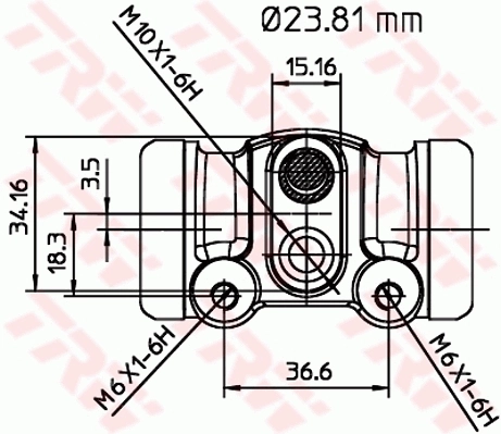  Cilindro traseiro do freio de rodas de trabalho Nissan Vanette CARGO сaixa (C23) (1995 - 2001) CARGO