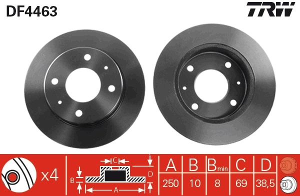 Disco do freio traseiro Mitsubishi Colt VII Z3 ao melhor preço