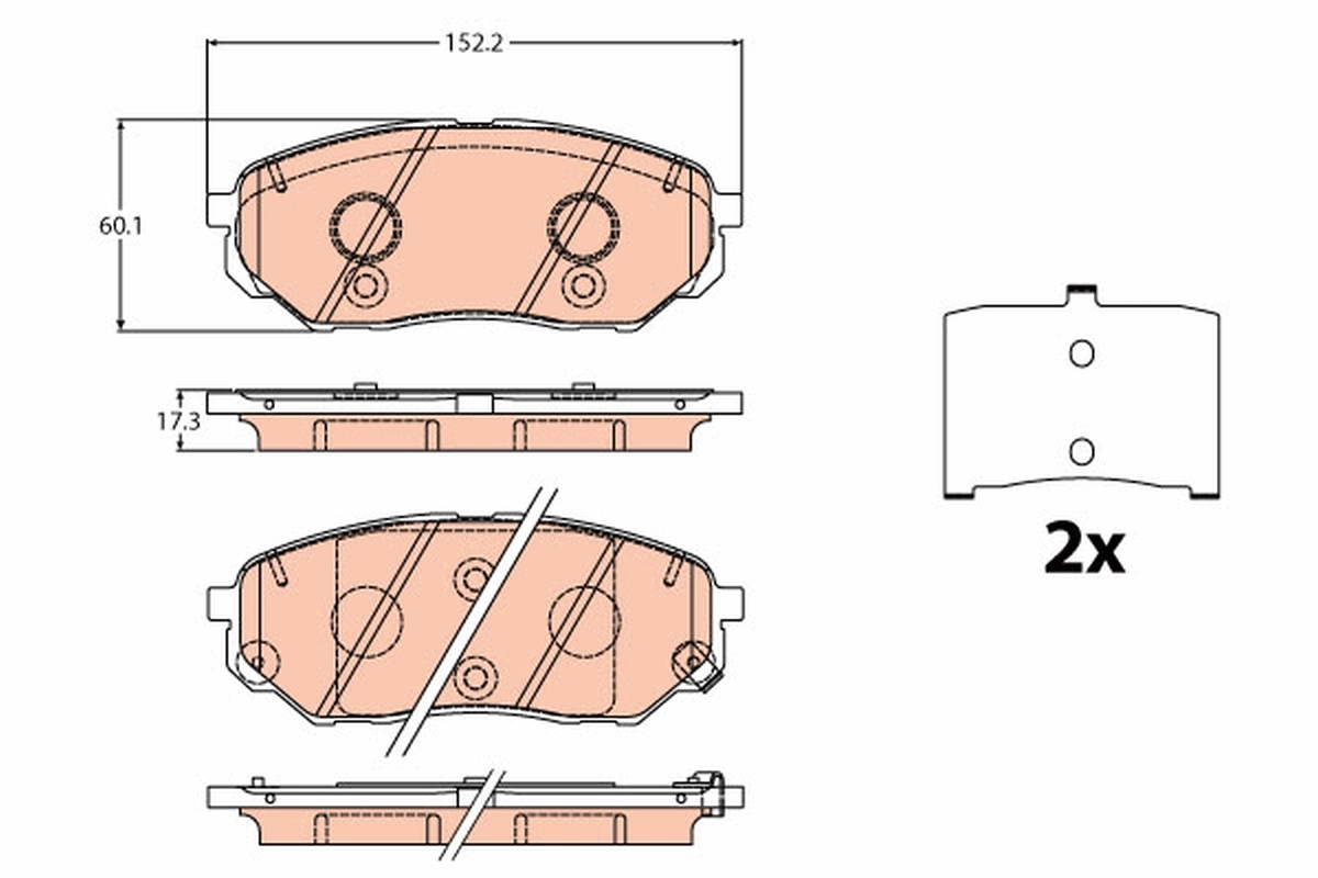  Sapatas do freio dianteiras de disco KIA Sorento III SUV (C5, UM) (2014 - 2020) III