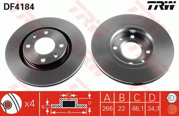 Disco do freio dianteiro para Citroen C3 AIRCROSS II 2R, 2C