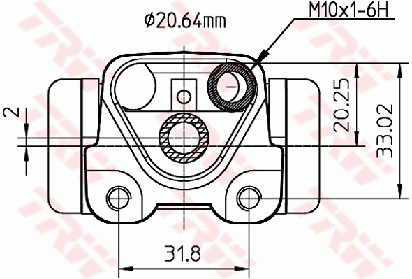  Cilindro traseiro do freio de rodas de trabalho Toyota Avensis I sedan (T22) (1997 - 2003) I