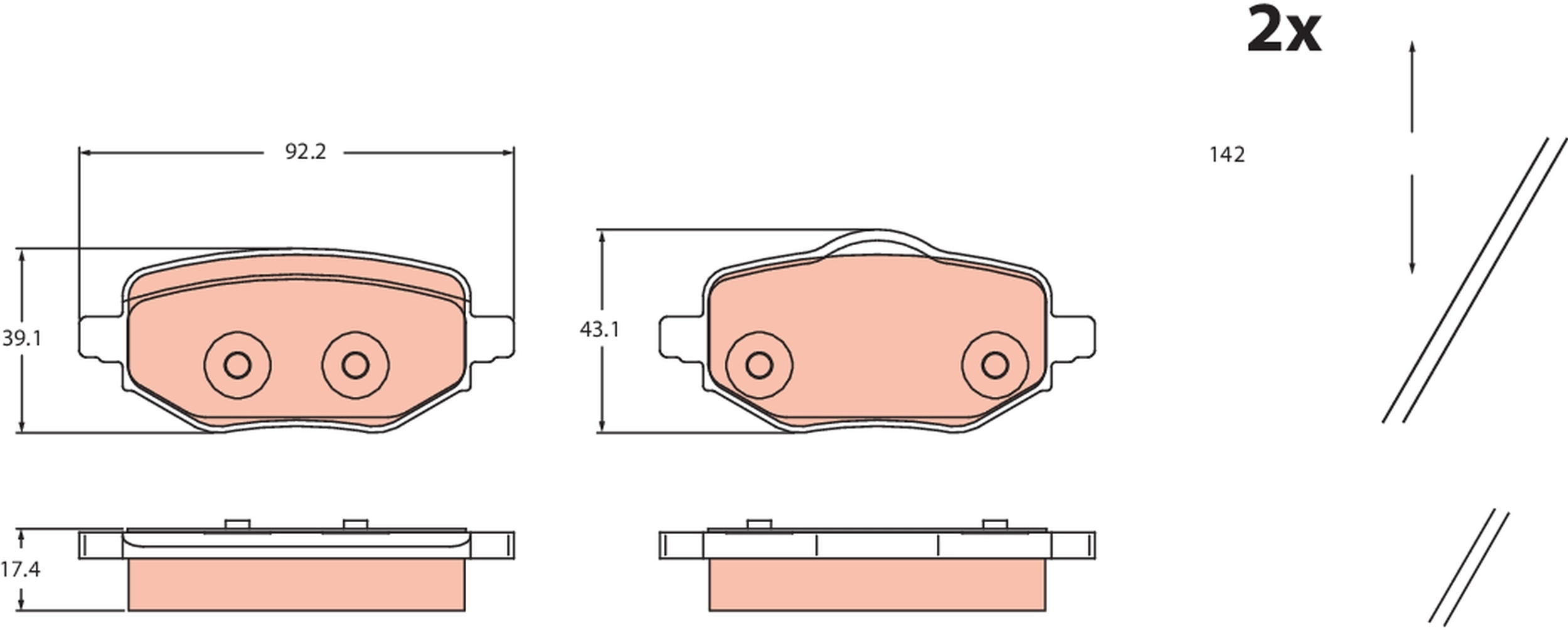 Compre 1680301680 Opel Sapatas do freio traseiras de disco